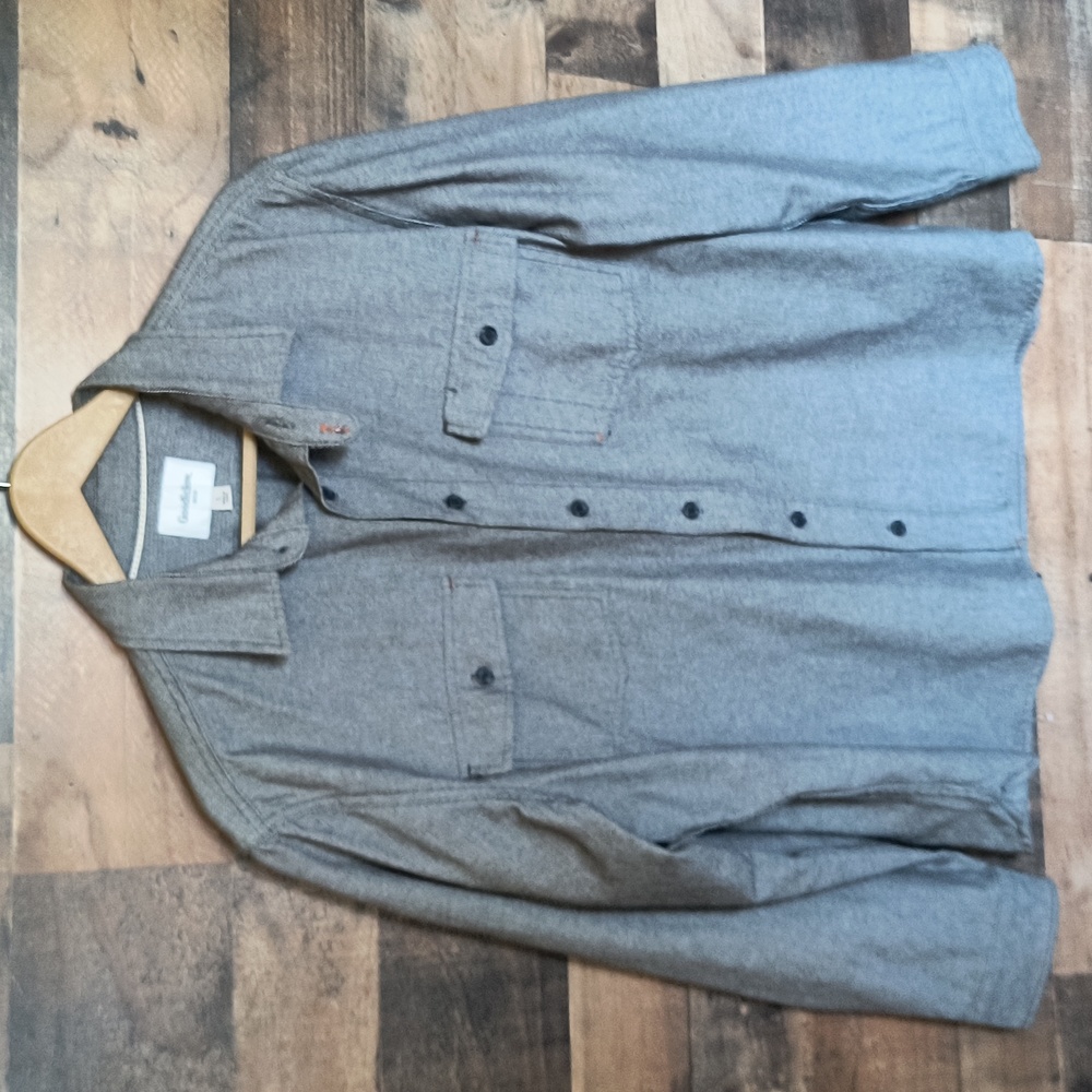 Goodfellow Gray Denim Long Sleeve Button Up Shirt Sz Large Men